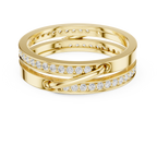 Modern Double Row Pavé Diamond Band in Rose Gold