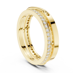 Modern Double Row Pavé Diamond Band in Rose Gold