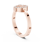 Vintage Halo Diamond Cluster Ring in Rose Gold