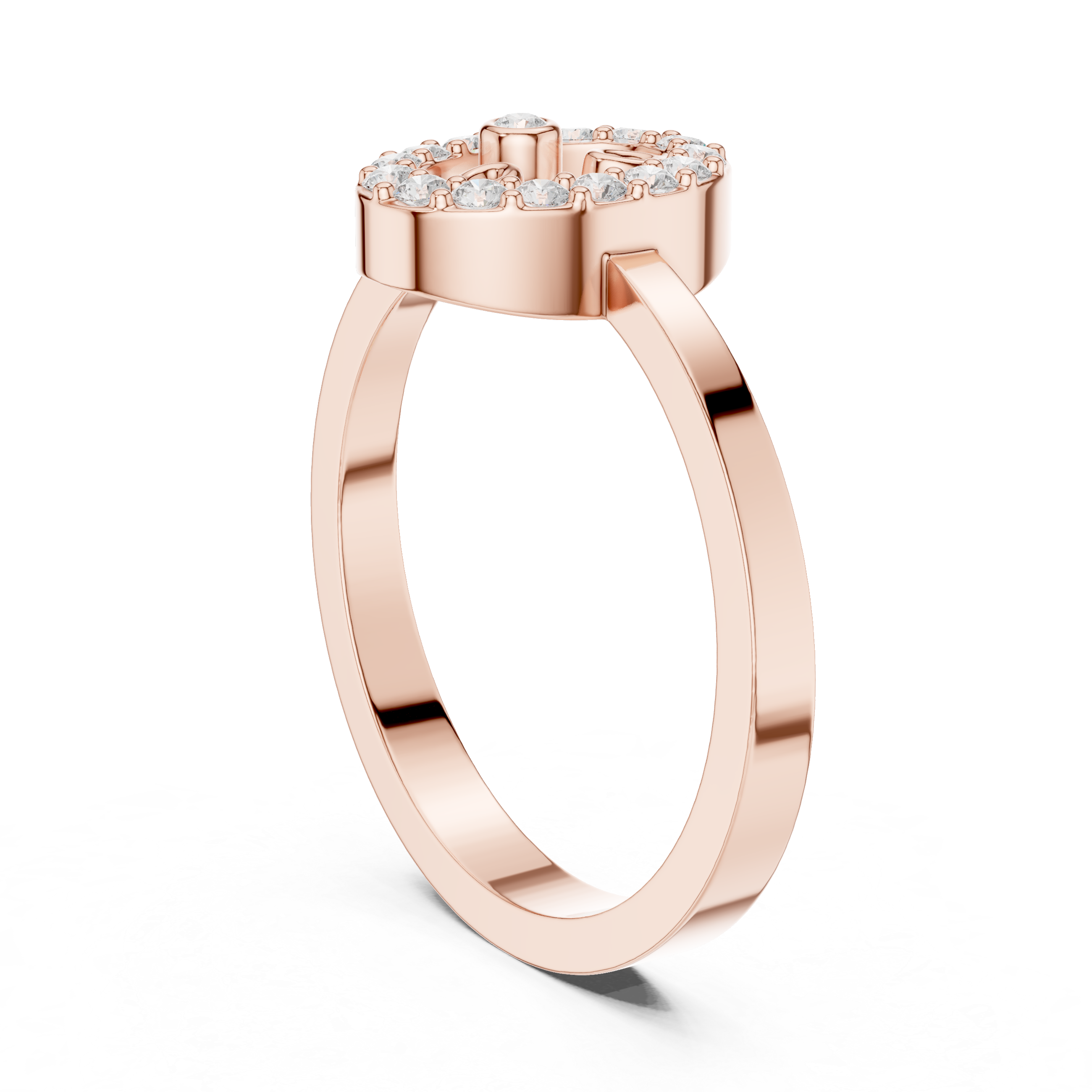 Vintage Halo Diamond Cluster Ring in Rose Gold