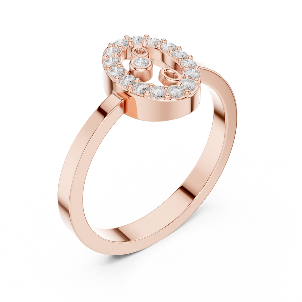 Vintage Halo Diamond Cluster Ring in Rose Gold