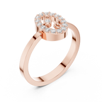 Vintage Halo Diamond Cluster Ring in Rose Gold