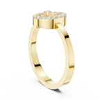 Vintage Halo Diamond Cluster Ring in Rose Gold
