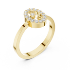 Vintage Halo Diamond Cluster Ring in Rose Gold