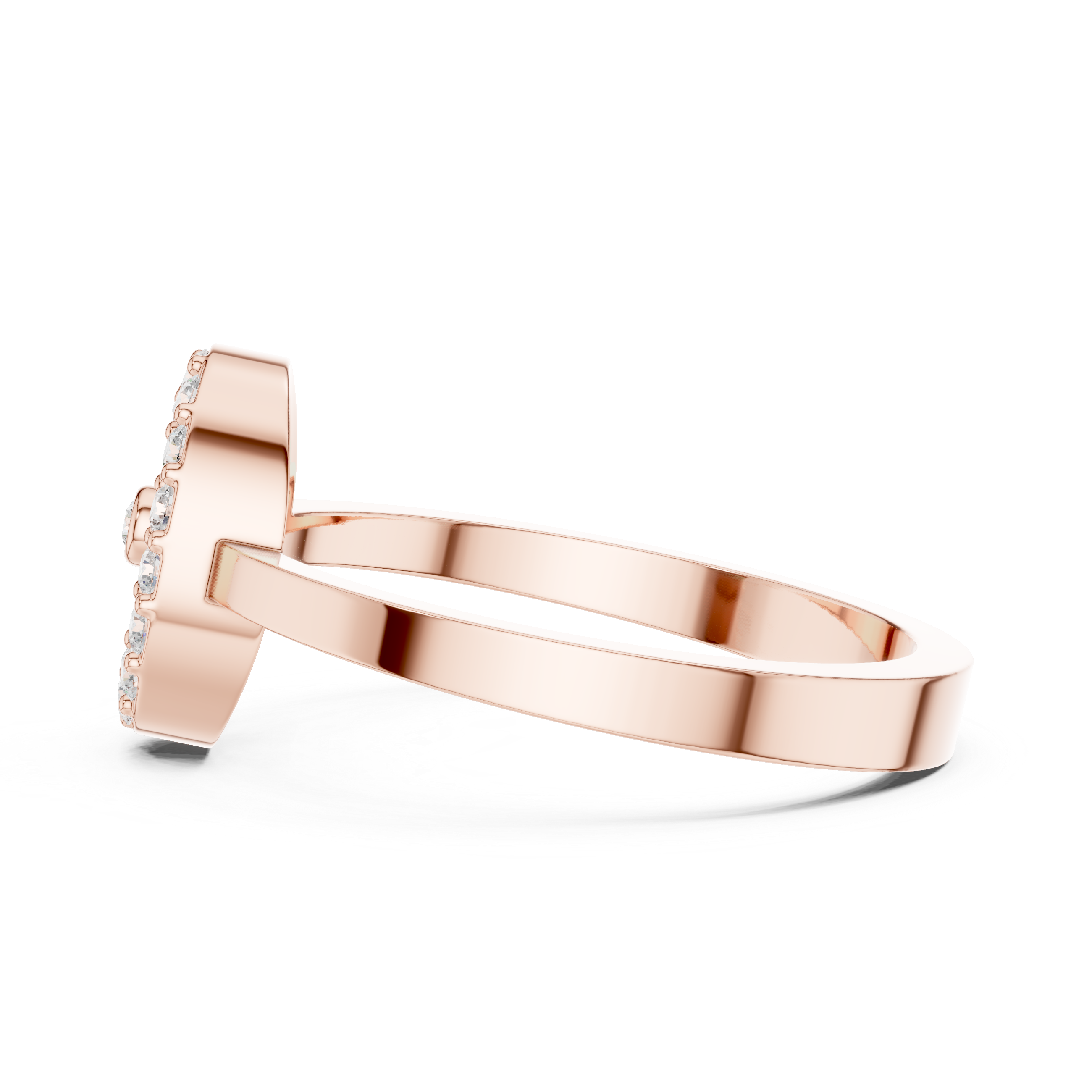 Vintage Halo Diamond Cluster Ring in Rose Gold