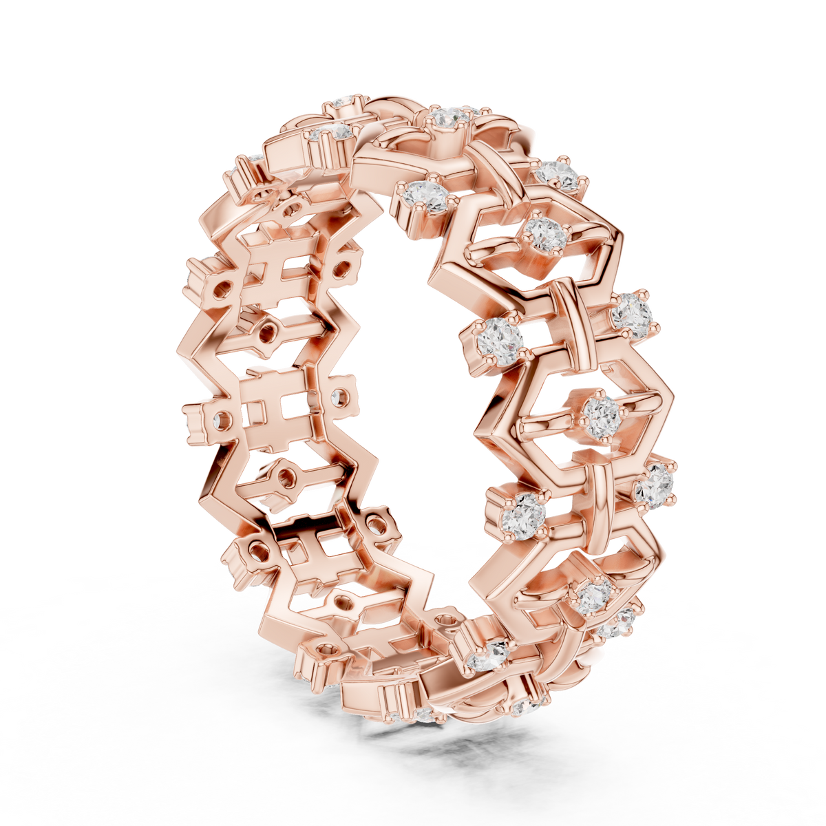 Vintage Milgrain Diamond Eternity Band – view 6 of 12, lab grown diamond band | Jewelix Atelier
