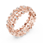 Vintage Milgrain Diamond Eternity Band in Rose Gold