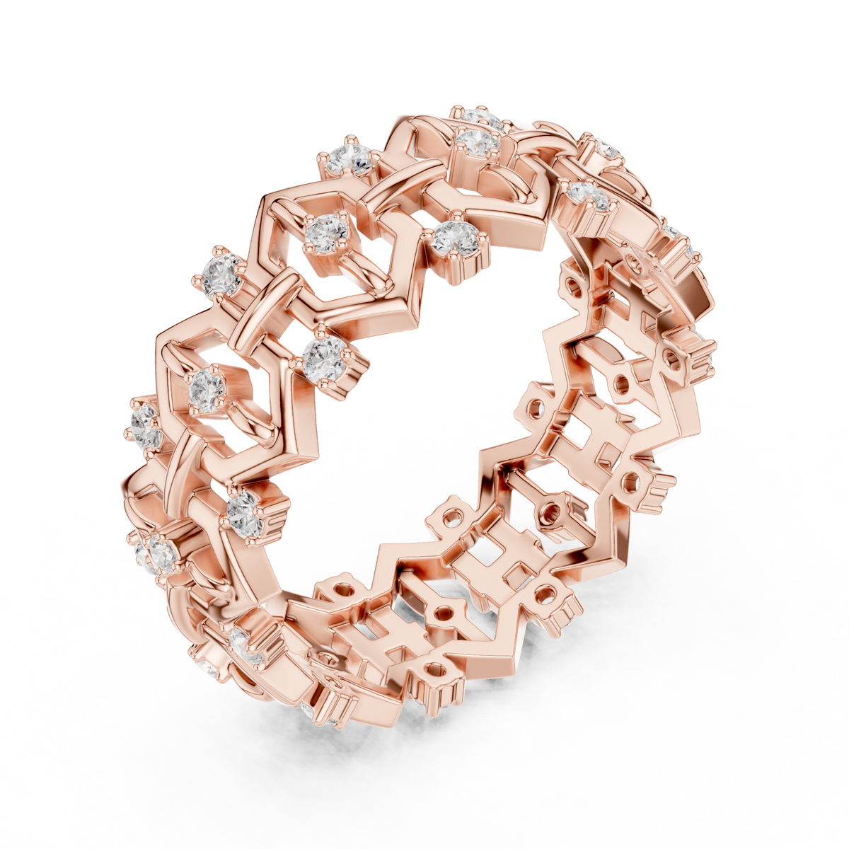 Vintage Milgrain Diamond Eternity Band – view 7 of 12, lab grown diamond band | Jewelix Atelier