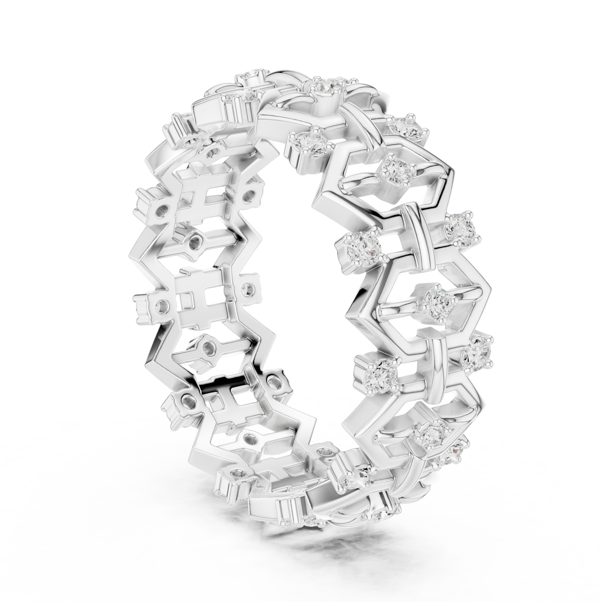 Vintage Milgrain Diamond Eternity Band – view 2 of 12, lab grown diamond band | Jewelix Atelier
