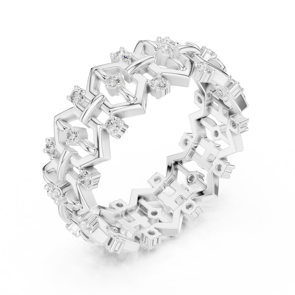 Vintage Milgrain Diamond Eternity Band in Rose Gold