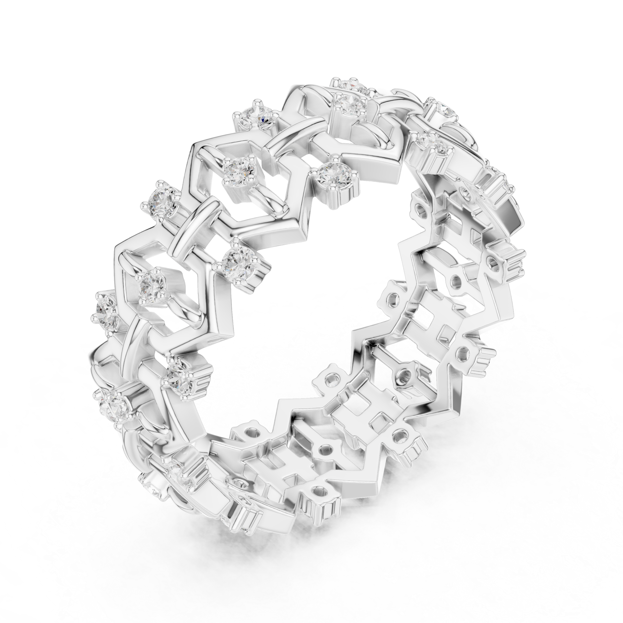 Vintage Milgrain Diamond Eternity Band in Rose Gold