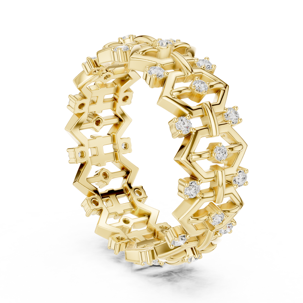 Vintage Milgrain Diamond Eternity Band in Rose Gold