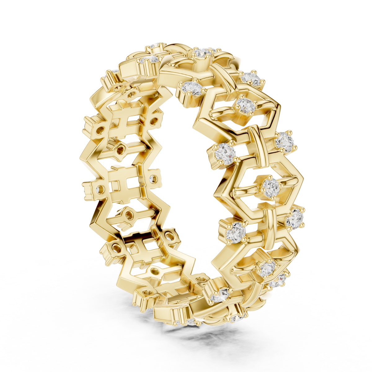 Vintage Milgrain Diamond Eternity Band – view 10 of 12, lab grown diamond band | Jewelix Atelier