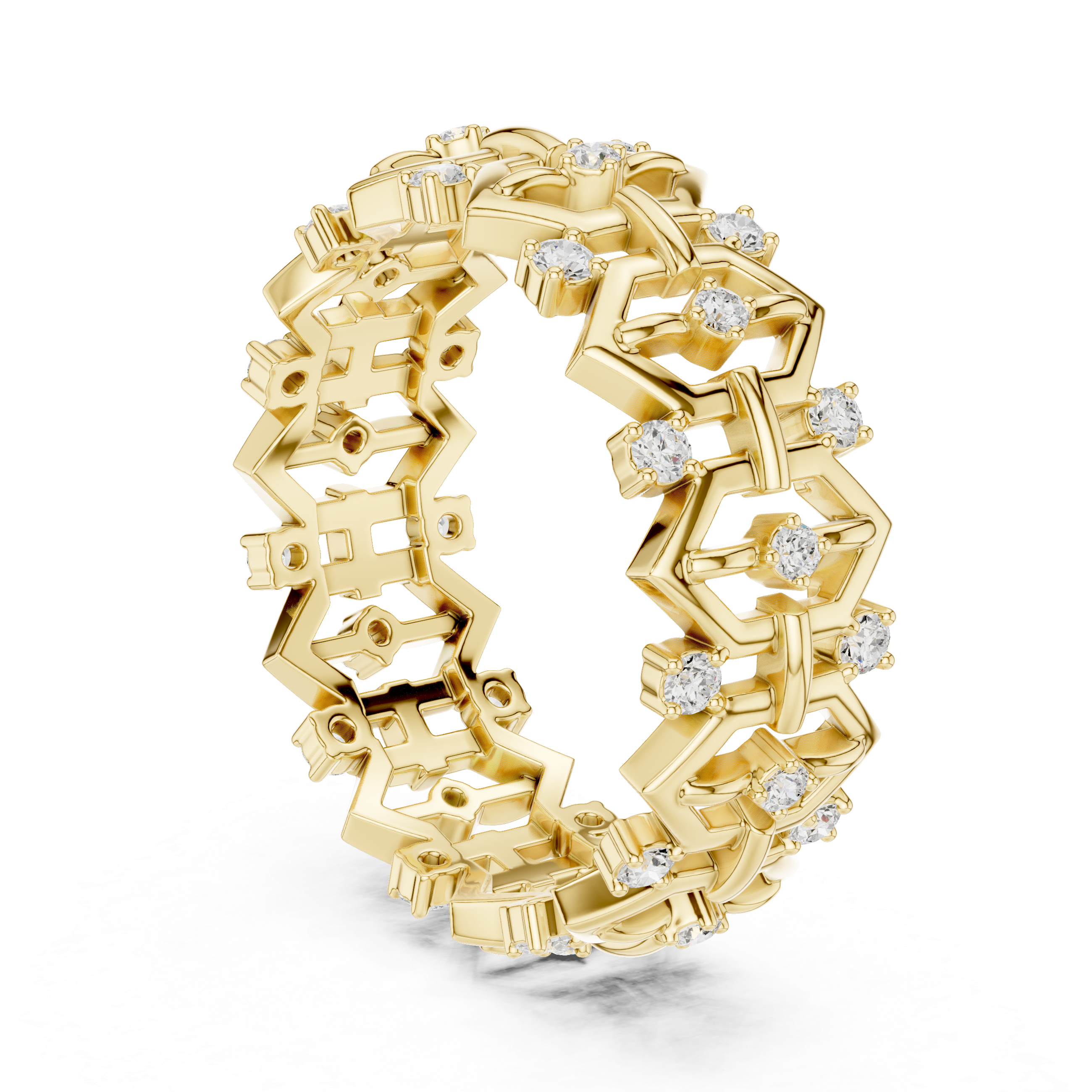 Vintage Milgrain Diamond Eternity Band in Rose Gold