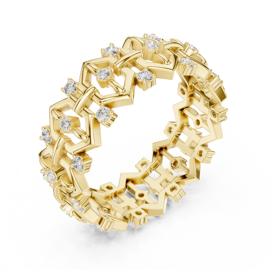 Vintage Milgrain Diamond Eternity Band in Rose Gold