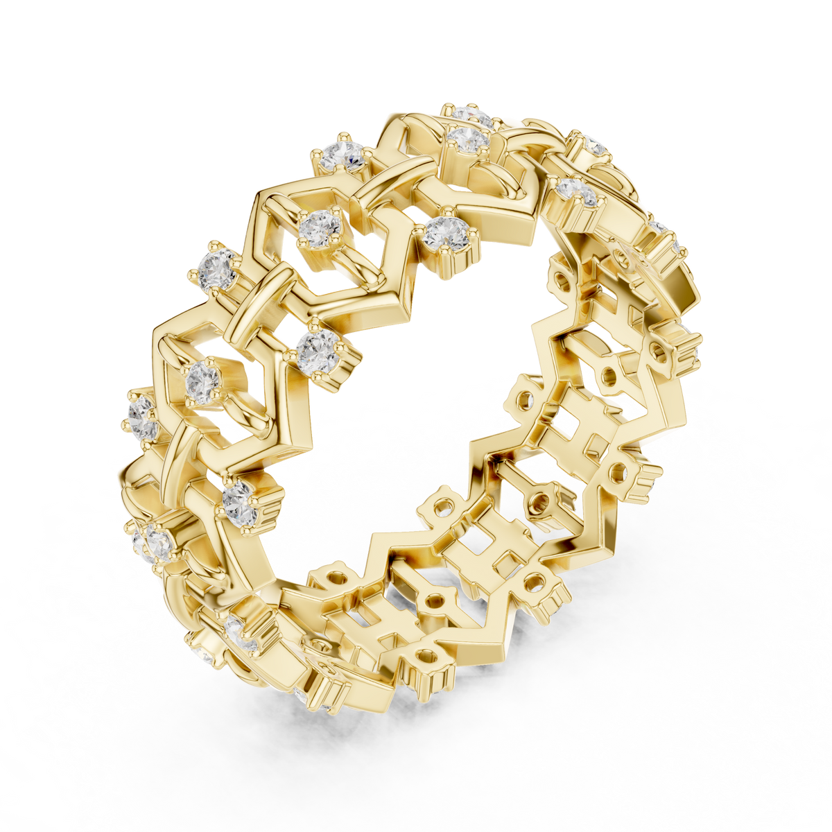 Vintage Milgrain Diamond Eternity Band – view 11 of 12, lab grown diamond band | Jewelix Atelier