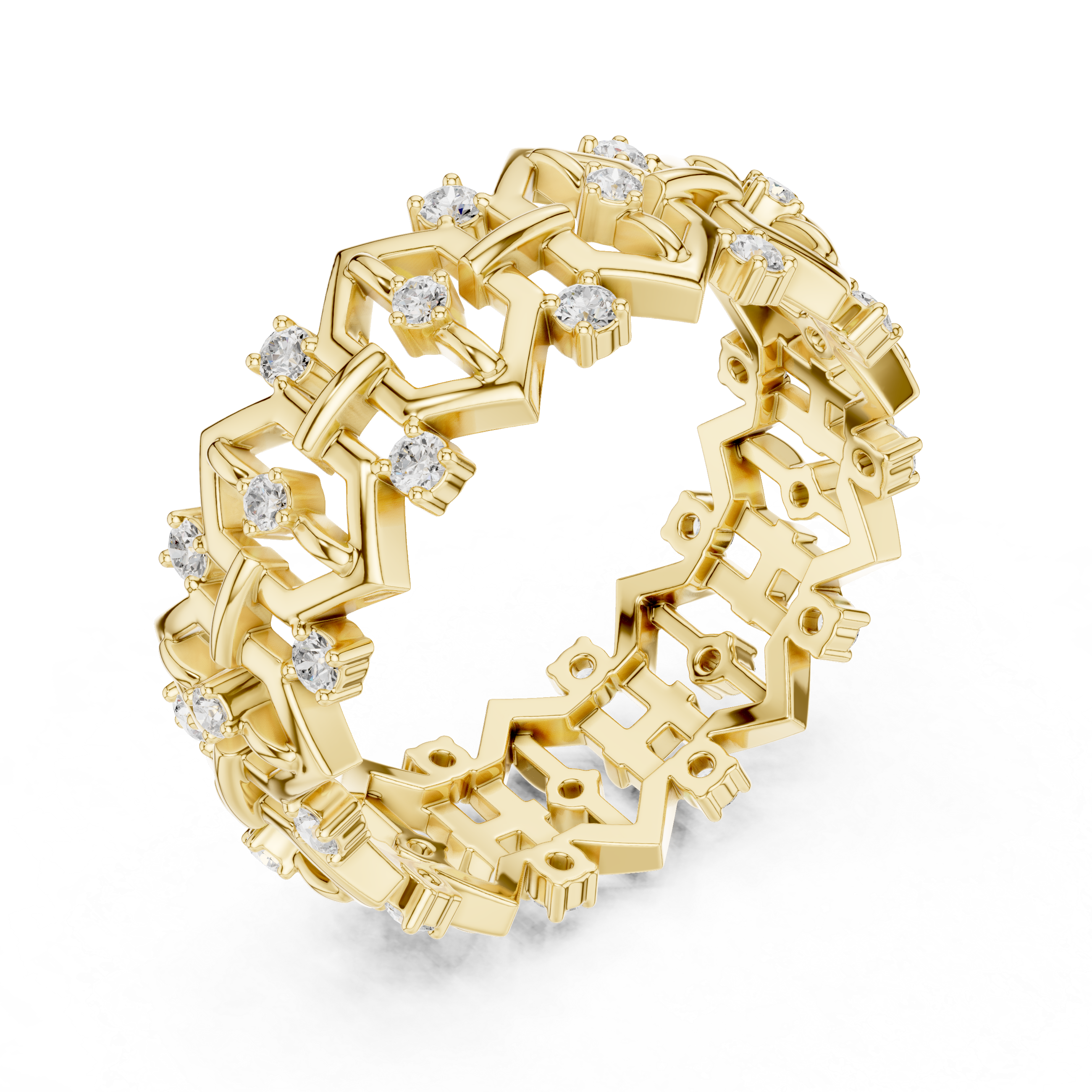 Vintage Milgrain Diamond Eternity Band in Rose Gold