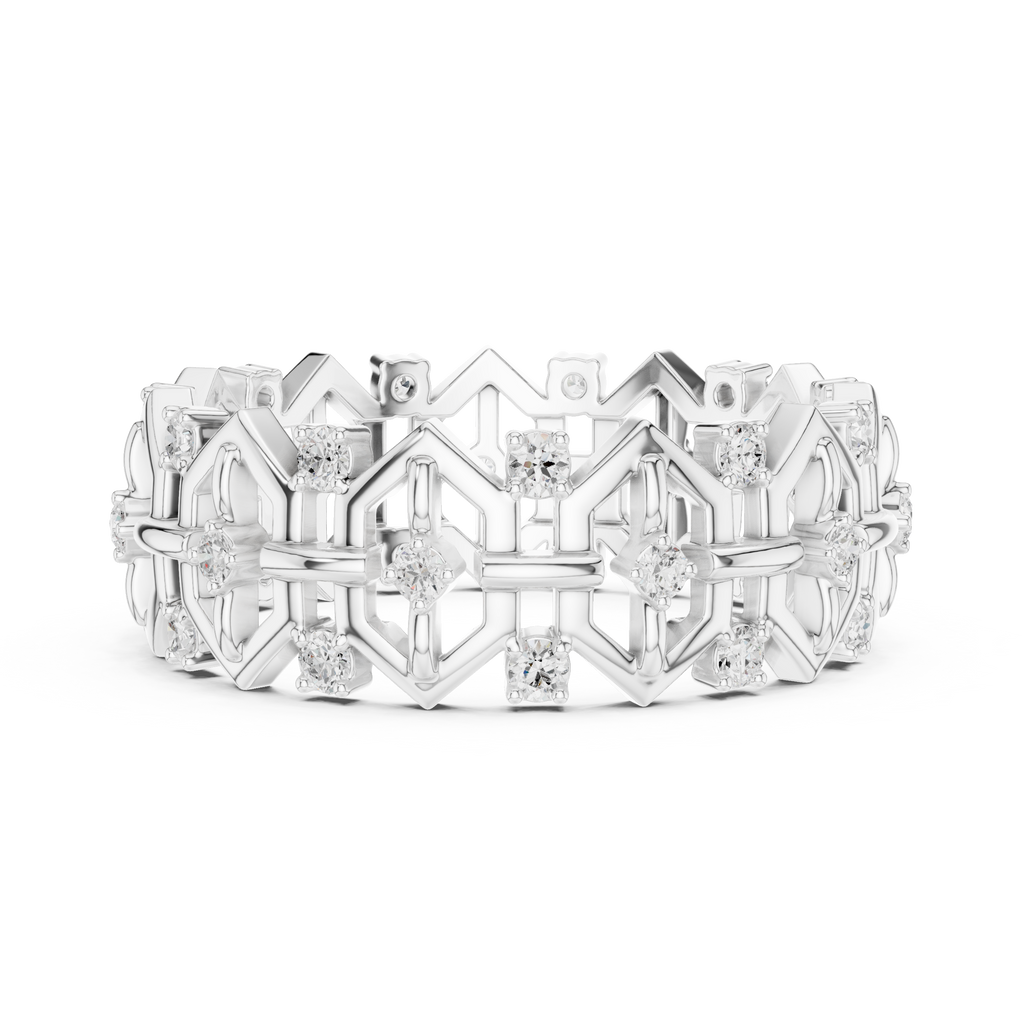 Vintage Milgrain Diamond Eternity Band in Rose Gold