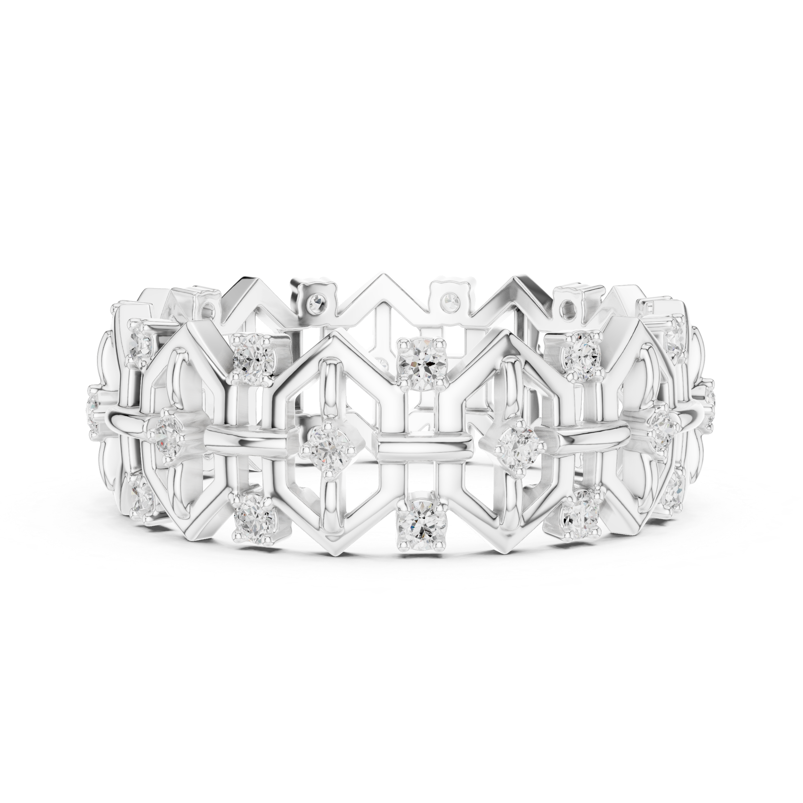 Vintage Milgrain Diamond Eternity Band in Rose Gold