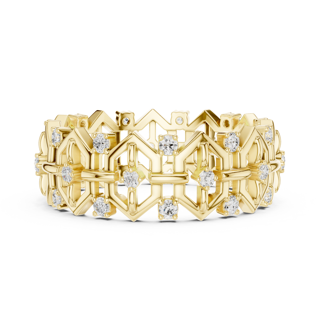 Vintage Milgrain Diamond Eternity Band in Rose Gold