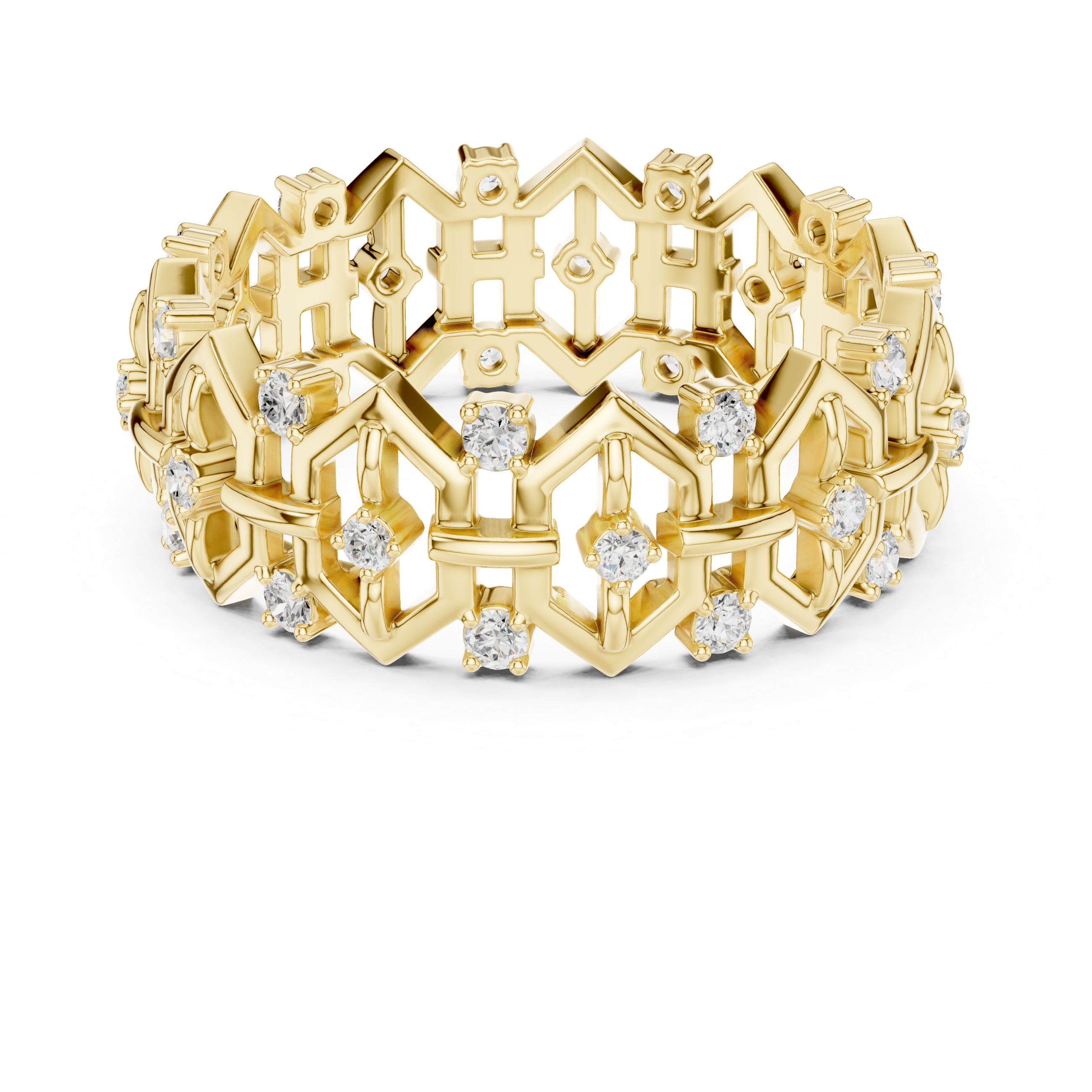Vintage Milgrain Diamond Eternity Band in Rose Gold