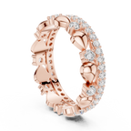 Luxury Heart Motif Diamond Eternity Band in Rose Gold