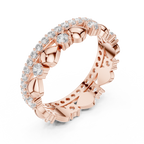 Luxury Heart Motif Diamond Eternity Band in Rose Gold
