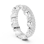 Luxury Heart Motif Diamond Eternity Band in Rose Gold
