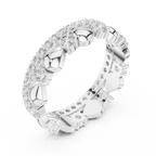 Luxury Heart Motif Diamond Eternity Band in Rose Gold