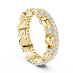 Luxury Heart Motif Diamond Eternity Band in Rose Gold