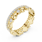 Luxury Heart Motif Diamond Eternity Band in Rose Gold