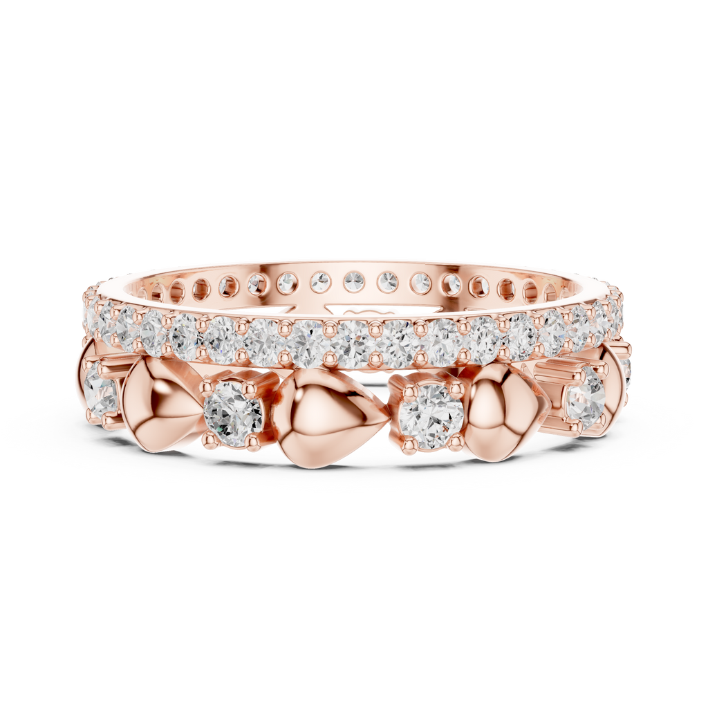 Luxury Heart Motif Diamond Eternity Band in Rose Gold