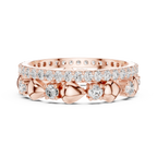 Luxury Heart Motif Diamond Eternity Band in Rose Gold