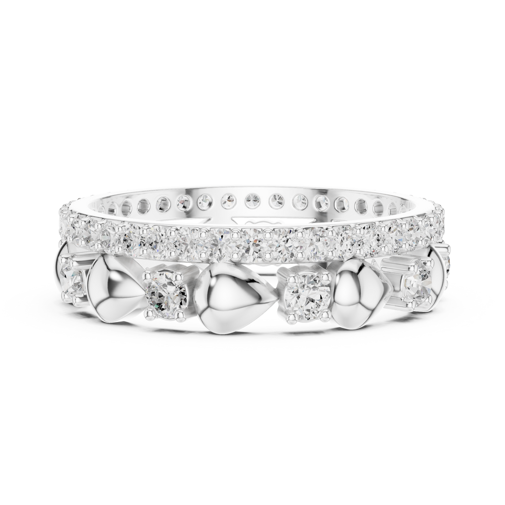 Luxury Heart Motif Diamond Eternity Band in Rose Gold