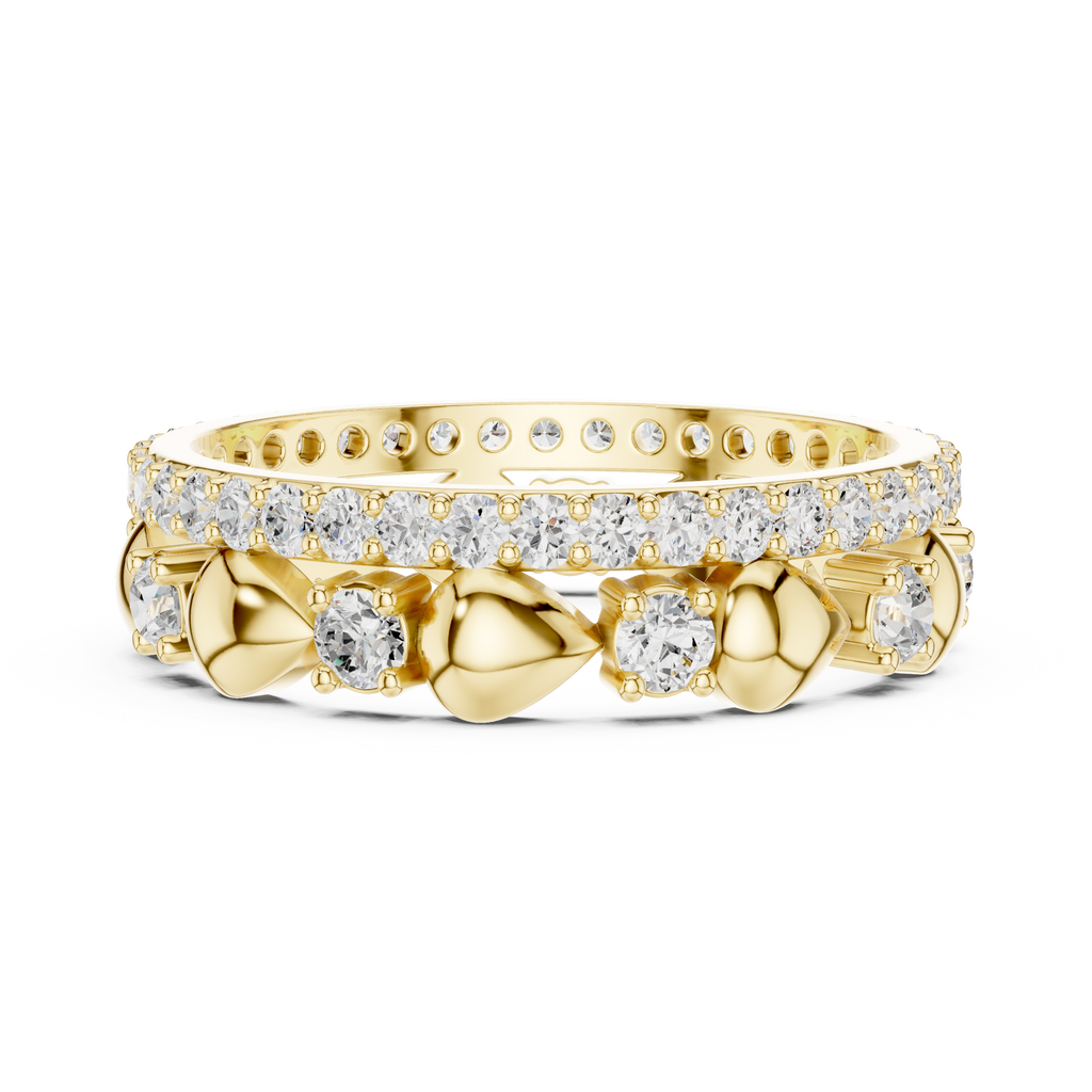Luxury Heart Motif Diamond Eternity Band in Rose Gold