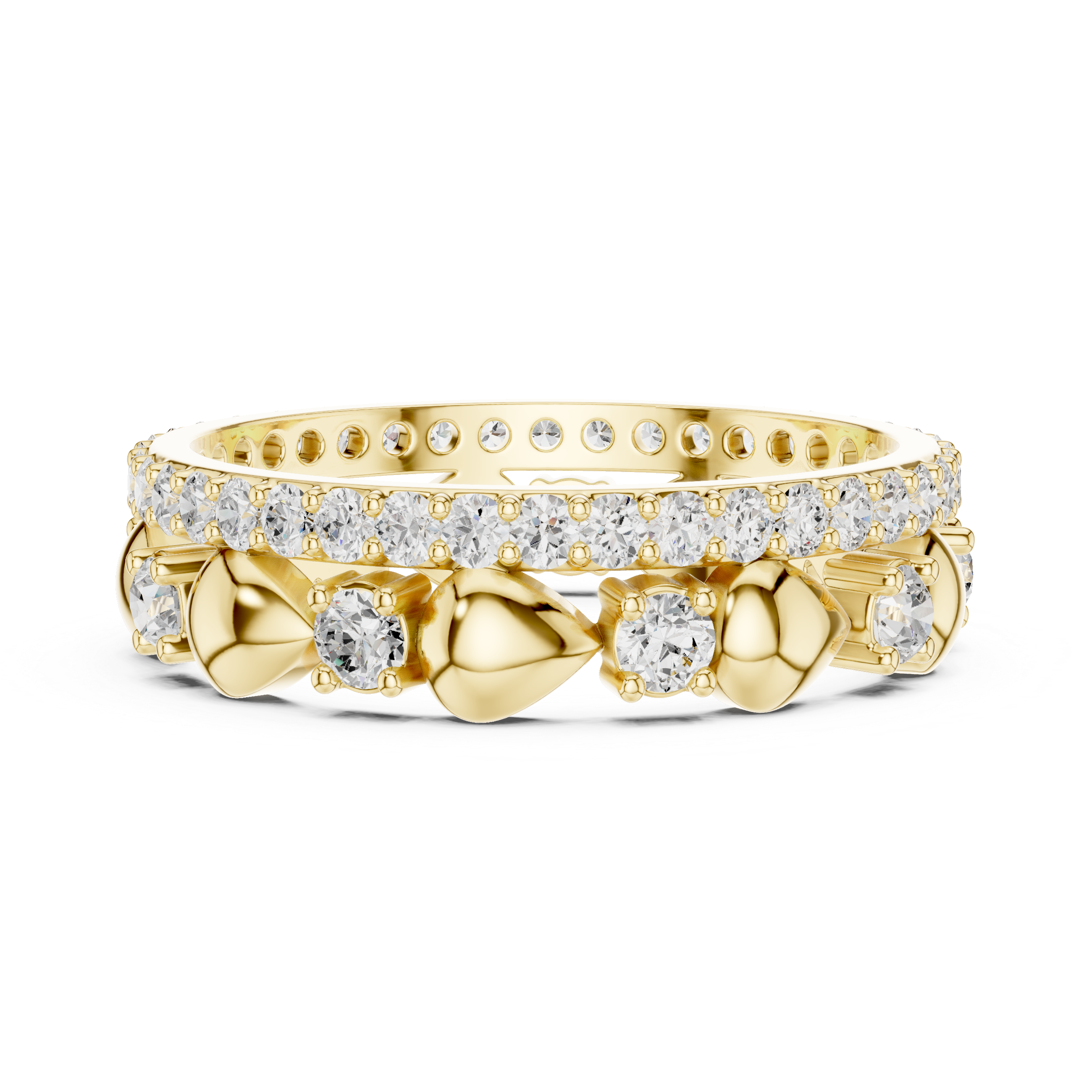 Luxury Heart Motif Diamond Eternity Band in Rose Gold