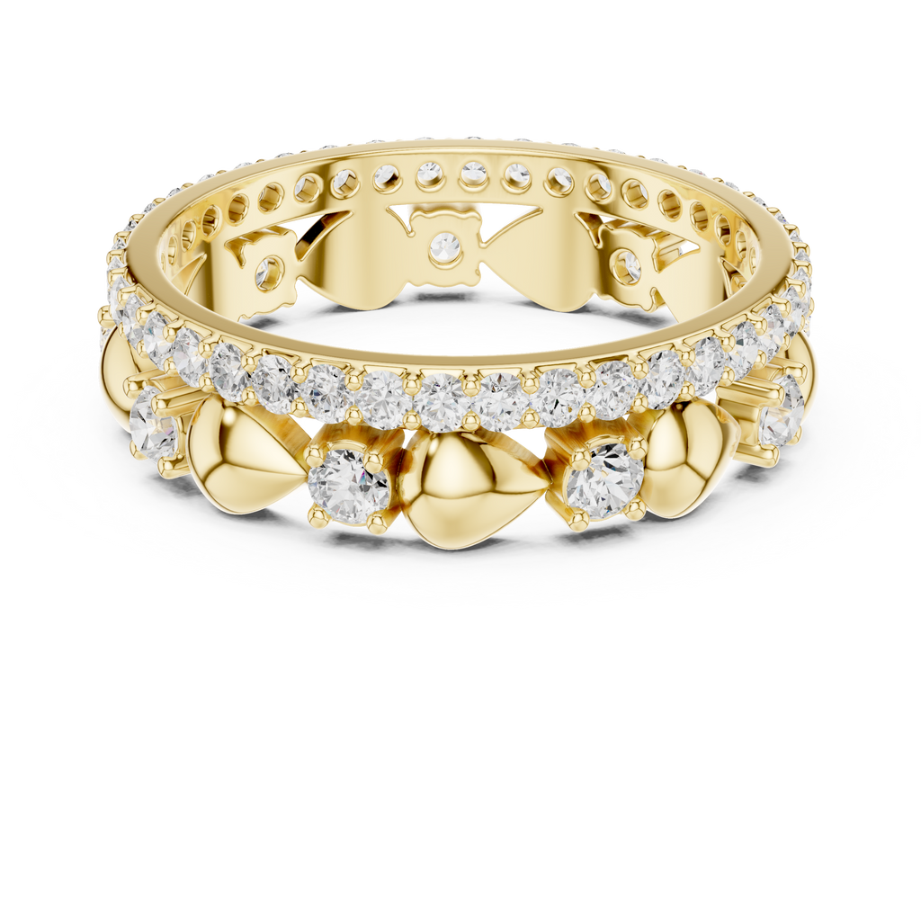 Luxury Heart Motif Diamond Eternity Band in Rose Gold