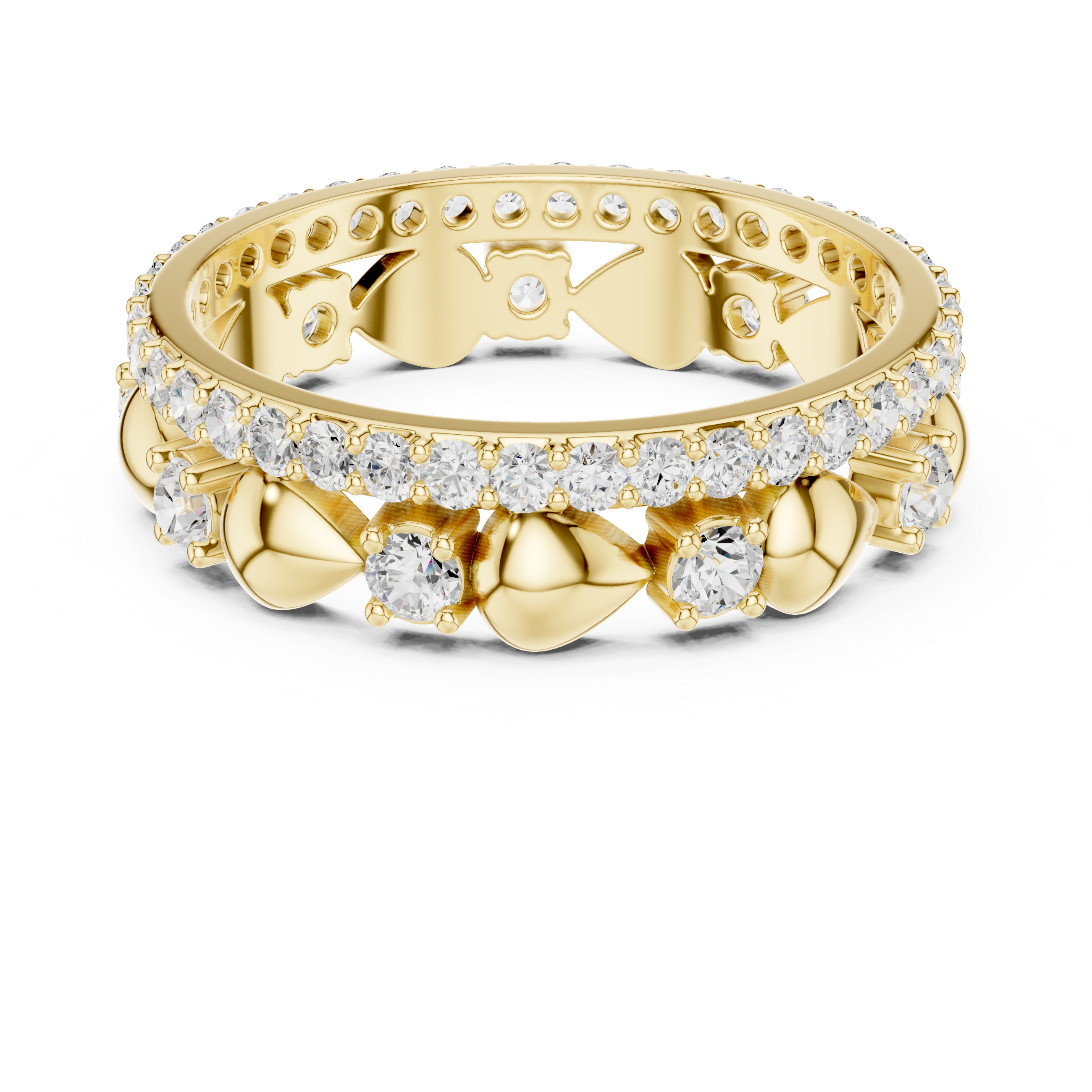 Luxury Heart Motif Diamond Eternity Band in Rose Gold