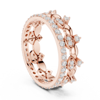 Vintage Floral Diamond Eternity Band in Rose Gold