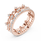 Vintage Floral Diamond Eternity Band in Rose Gold