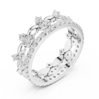 Vintage Floral Diamond Eternity Band in Rose Gold