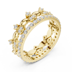 Vintage Floral Diamond Eternity Band in Rose Gold