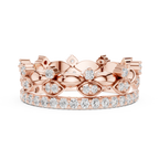 Vintage Floral Diamond Eternity Band in Rose Gold