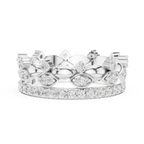 Vintage Floral Diamond Eternity Band in Rose Gold