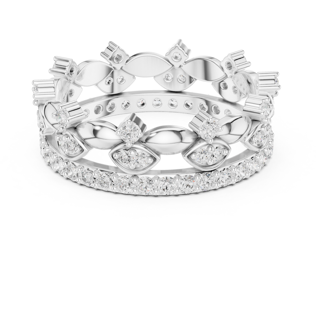Vintage Floral Diamond Eternity Band in Rose Gold