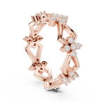 Art Deco Floral Diamond Eternity Band in Rose Gold
