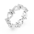 Art Deco Floral Diamond Eternity Band in Rose Gold