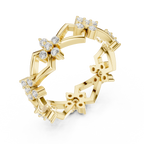 Art Deco Floral Diamond Eternity Band in Rose Gold