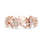 Art Deco Floral Diamond Eternity Band in Rose Gold
