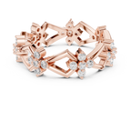 Art Deco Floral Diamond Eternity Band in Rose Gold